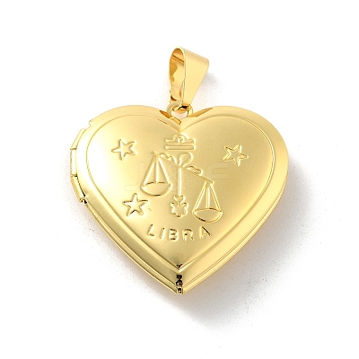 Brass Locket Pendants KK-C092-25G-04-1
