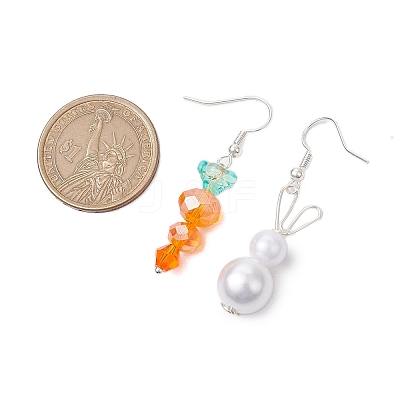 Easter Carrot Glass with Rabbit Acrylic Dangle Earrings for Women EJEW-JE06218-1