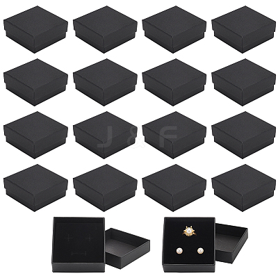 Square Kraft Paper Necklace Earring Storage Gift Boxes CON-WH0095-88A-1