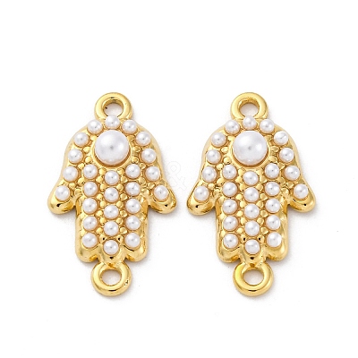 304 Stainless Steel Hamsa Hand Connector Charms STAS-E550-34G-1