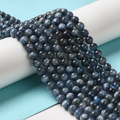 Natural Kyanite/Cyanite/Disthene Round Beads Strands G-O017-6mm-04C-1