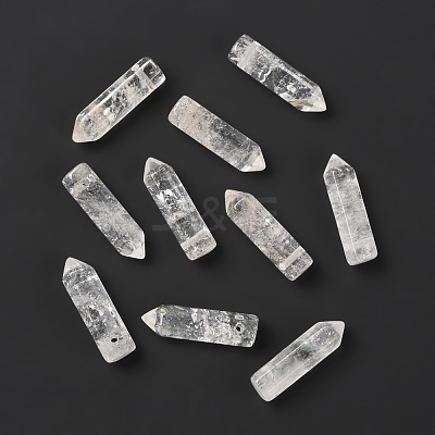 Natural Quartz Crystal Pointed Pendants G-D460-01W-1