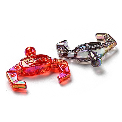 Transparent UV Plating Acrylic Beads OACR-H022-07-1