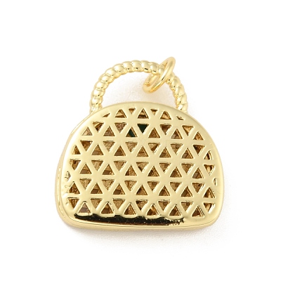 Brass Micro Pave Cubic Zirconia Pendants KK-B059-11G-1