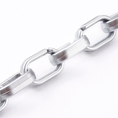 Opaque Spray Painted Acrylic   Linking Cable Chains AJEW-JB00913-02-1