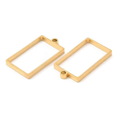 304 Stainless Steel Open Back Bezel Rectangle Pendants STAS-Z040-06A-G-1