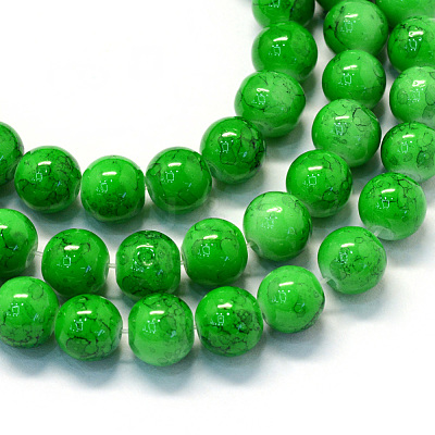 Baking Paint Glass Round Beads Strands X-DGLA-Q019-8mm-50-1