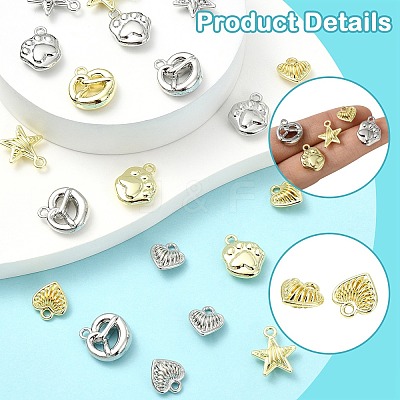 32Pcs 8 Styles Alloy Pendants FIND-CJ0004-20-1