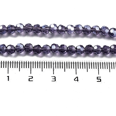 Electroplate Transparent Glass Beads Strands EGLA-A035-T4mm-A15-1