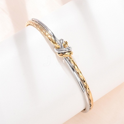 Duo Tone 304 Stainless Steel Knot Open Cuff Bangles for Women SA-CBA2192-05GP-03-1