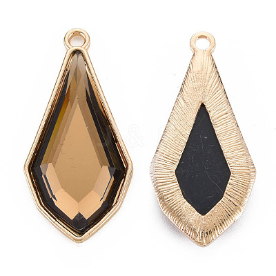 Faceted Glass Pendants PALLOY-N167-10-01LG-RS-1