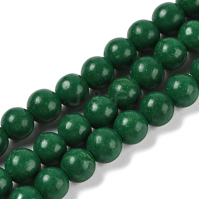 Natural Mashan Jade Round Beads Strands G-D263-8mm-XS35-1
