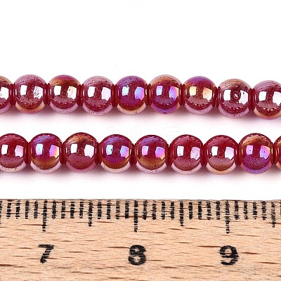 Electroplate Opaque Glass Beads Strands GLAA-T032-P4mm-AB23-1