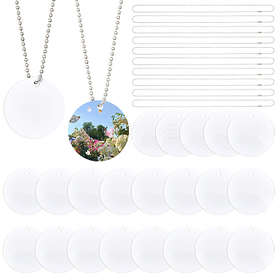 45Pcs Blank Double-sided Heat Transfer Aluminium Pendants DIY-SP0006-29A-1