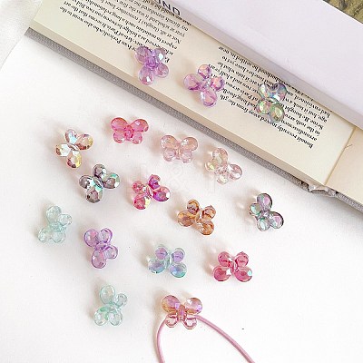 AB Color Plated Transparent Acrylic Beads OACR-I015-14-1
