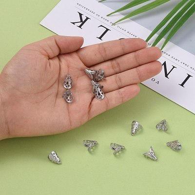 Tarnish Resistant Apetalous 316 Surgical Stainless Steel Cone Bead Caps STAS-M257-02-1