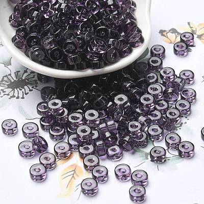Transparent Colours Glass Seed Beads SEED-E001-T3x6mm-04-1