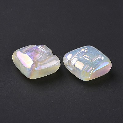 Rainbow Iridescent Plating Acrylic Beads LS-OACR-A010-06F-1