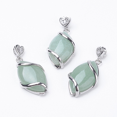 Natural Green Aventurine Pendants X-G-E423-01P-1