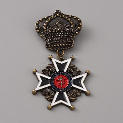 Crown & Cross Zinc Alloy Pendant Lapel Pin JEWB-WH0028-05B-1