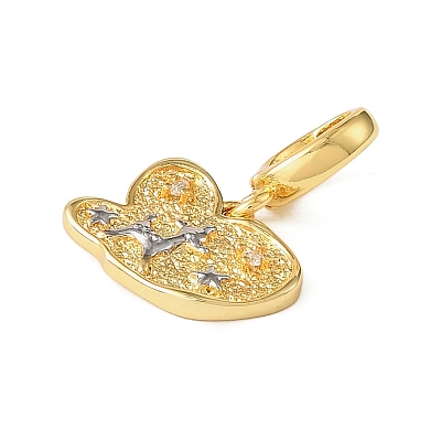 Christmas Brass Rhinestone Butterfly Pendant Decorations KK-H498-01G-01-1