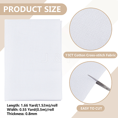 Cotton with Synthetic Fiber Cross Stitch Fabric DIY-WH0671-206A-02-1