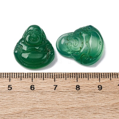 Natural Green Onyx Agate Cabochons G-K348-03-1