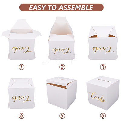 1 Set Square Printed Cardboard Boxes for Wedding Cards CBOX-SP0001-01B-1