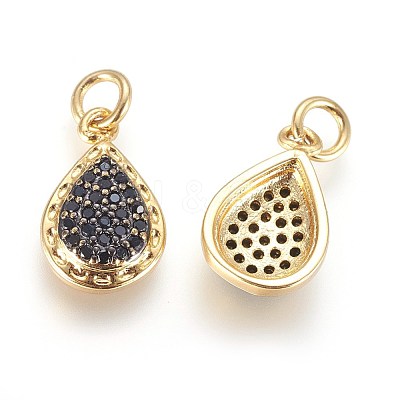 Brass Micro Pave Cubic Zirconia Charms ZIRC-G150-06A-1