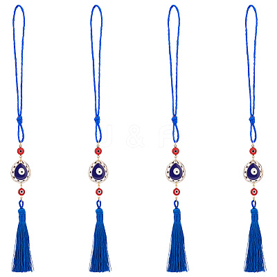 AHADEMAKER 8Pcs 2 Colors CCB Plastic Teardrop Pendant Decorations HJEW-GA0001-21-1