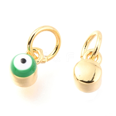 Brass Enamel Pendants KK-Y001-02C-G-1