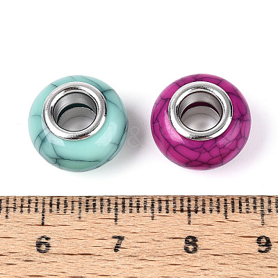 Opaque Acrylic Crackle European Beads GPDL-N006-01A-08-1