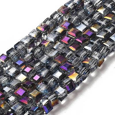 Electroplate Glass Beads Strands X-EGLA-D018-4x4mm-18-1