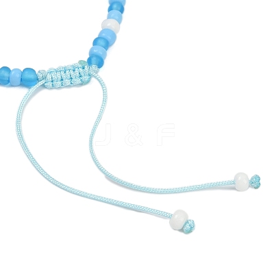Tortoise Synthetic Turquoise Braided Bead Bracelets for Women BJEW-JB11694-1