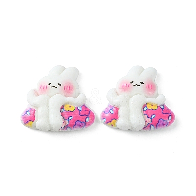 Opaque Cute Bunny Cabochons CRES-O006-14B-1