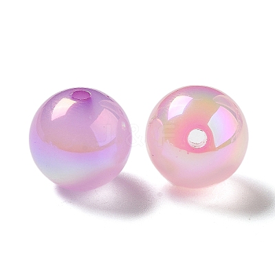 UV Plating Iridescent Acrylic Beads X-MACR-D032-04-1