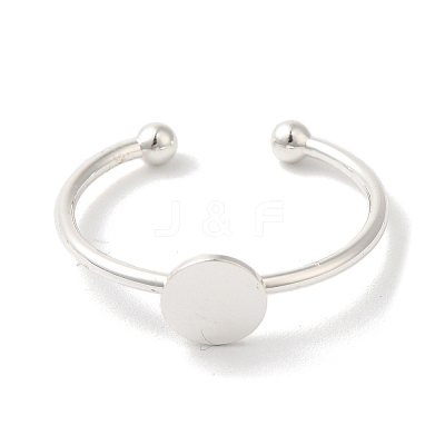Rack Plating Brass Open Cuff Pad Ring Settings KK-F873-39S-1