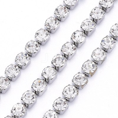 304 Stainless Steel Rhinestone Strass Chains STAS-T055-12P-A-1