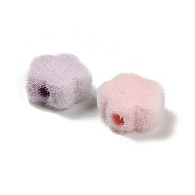 Flocky Opaque Acrylic Beads OACR-I026-02A-1