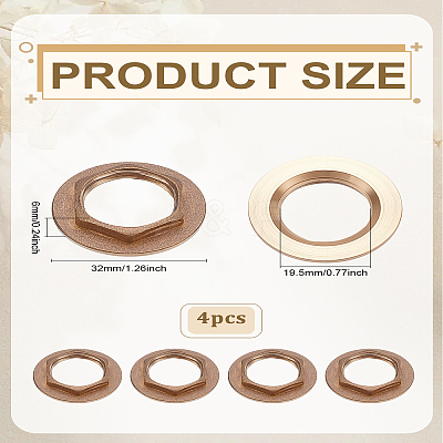 4Pcs Brass Nut KK-LP0004-76-1