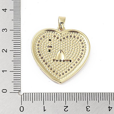 Rack Plating Brass Micro Pave Clear Cubic Zirconia Pendants KK-H474-24A-01G-1