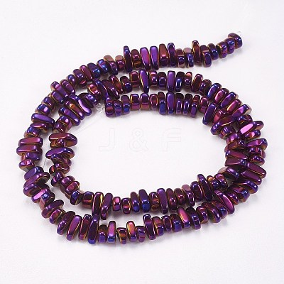 Electroplated Non-magnetic Synthetic Hematite Beads Strands G-P367-G01-1
