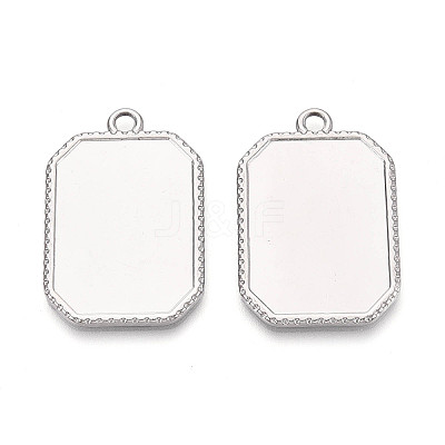 304 Stainless Steel Pendant Cabochon Settings STAS-N108-76P-1