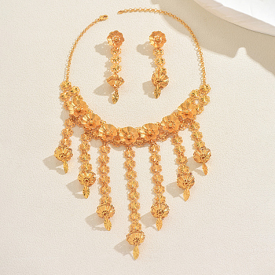 Alloy Flower Earrings & Necklaces Sets for Women MQ5653-1