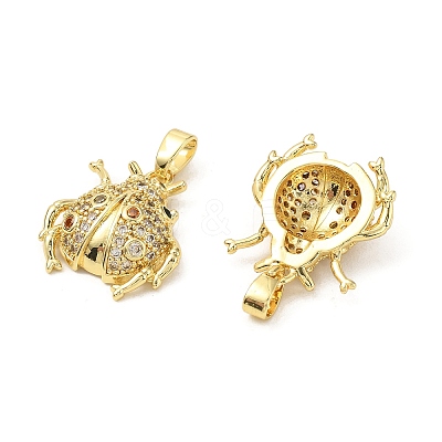 Brass Micro Pave Cubic Zirconia Pendants KK-G533-23G-1