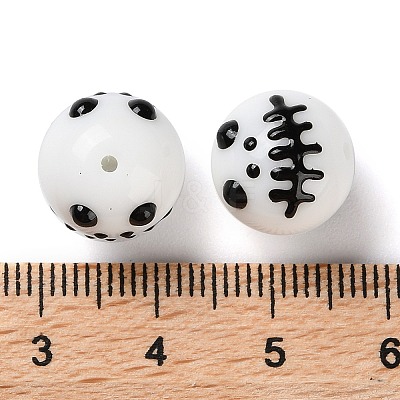Halloween Themed Baking Paint Glass Beads Strands LAMP-L078-001A-1