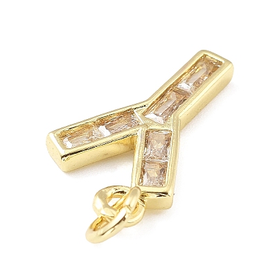 Brass Micro Pave Cubic Zirconia Pendants KK-V014-01G-25-1