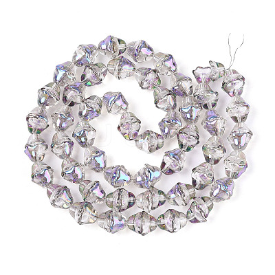 Electroplate Transparent Glass Beads Strands X1-EGLA-N020-03I-1