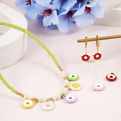 24Pcs 12 Colors Frosted Painted Colored Alloy Pendants FIND-TA0003-24-1
