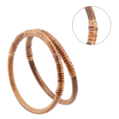 Rattan Woven Wood Bag Handles WOOD-PH0008-95-1